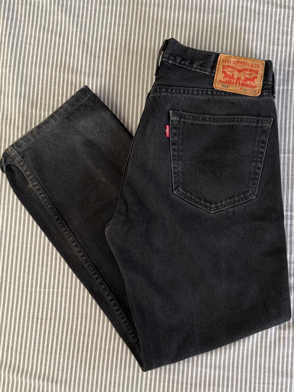 Levi's 505 Men’s Black Straight Leg Jeans 33x32